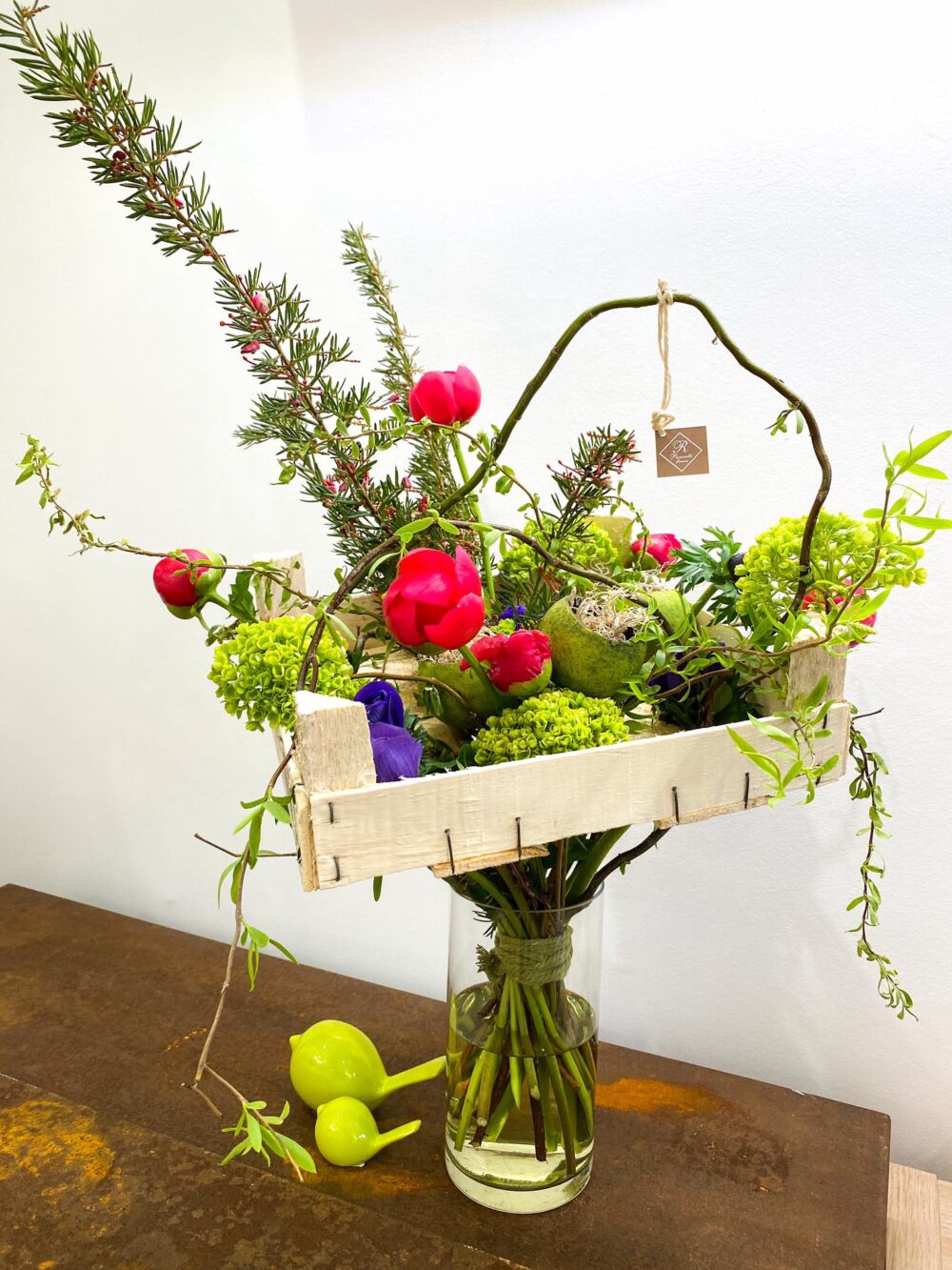 bouquet, viburnum, peonie