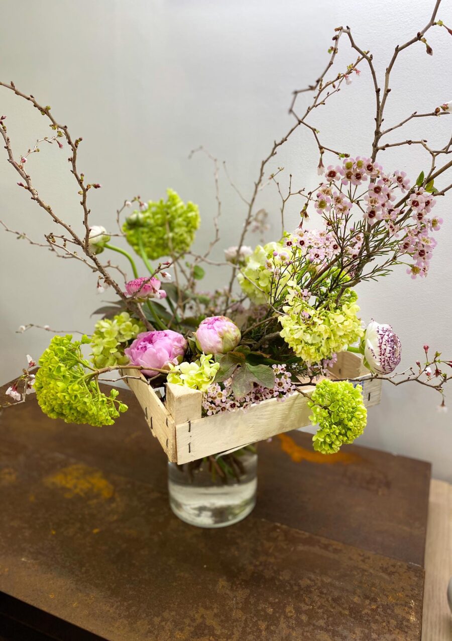 bouquet, peonie, ranuncoli